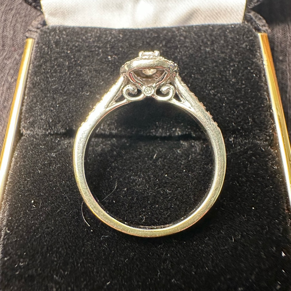 1/2 Ct TW Oval/ Round Diamond Engagement Ring - Picture 6 of 13